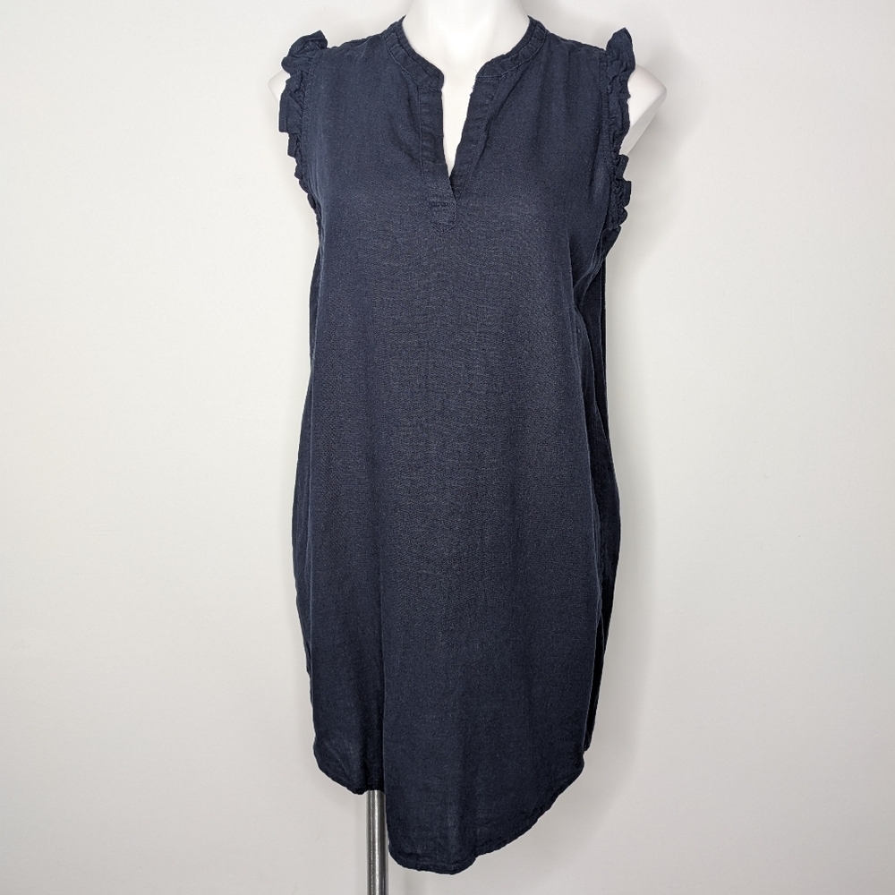 4our Dreamers Blue Linen Blend Dress M